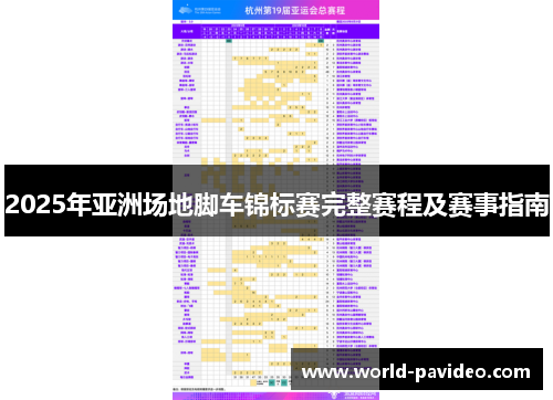 2025年亚洲场地脚车锦标赛完整赛程及赛事指南