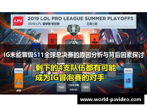 IG未能晋级S11全球总决赛的原因分析与背后因素探讨