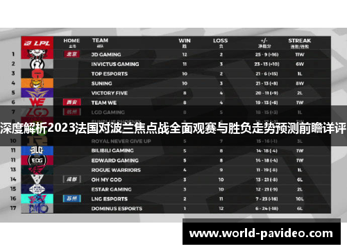 深度解析2023法国对波兰焦点战全面观赛与胜负走势预测前瞻详评